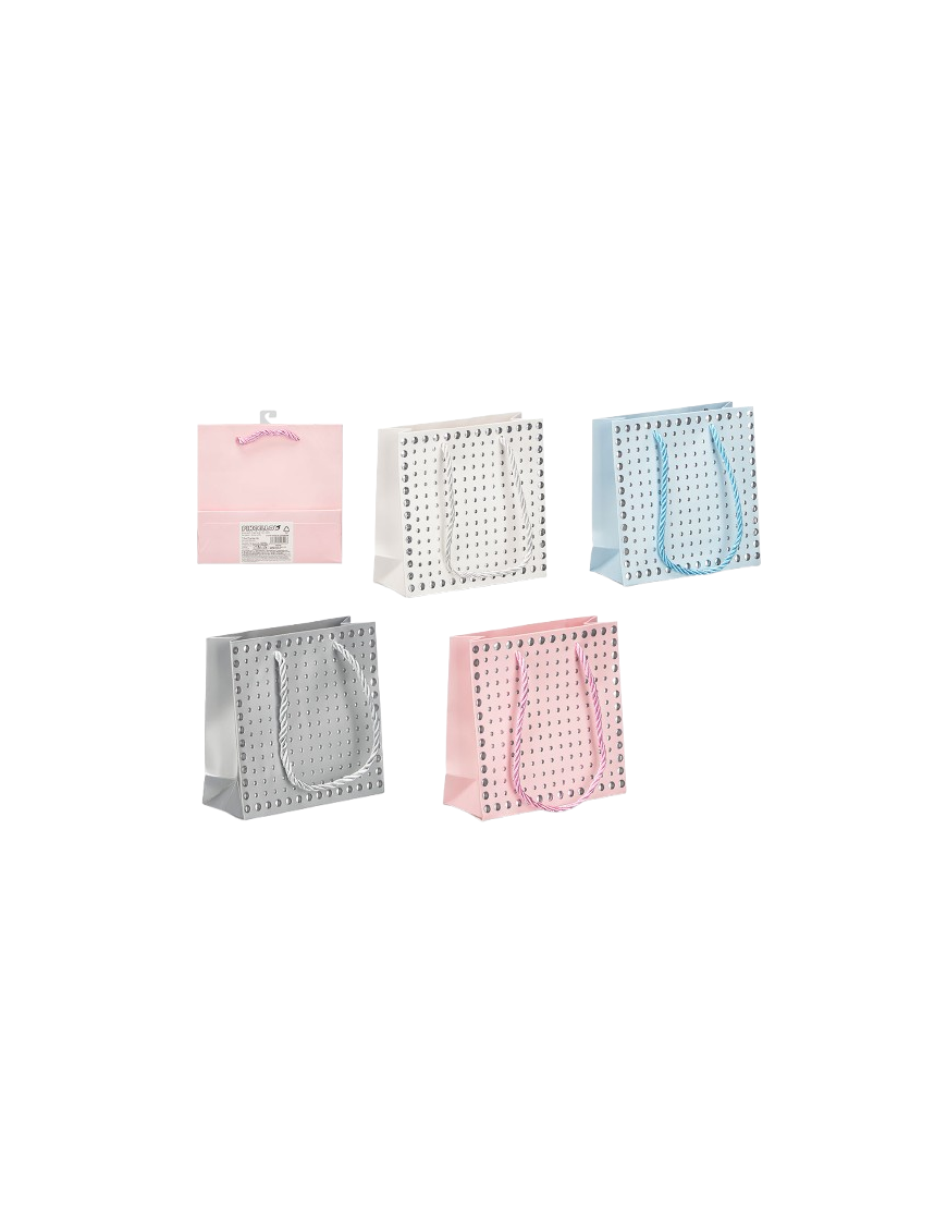 BOLSA REGALO PINCELLO PUNTOS SURTI 23X18X10 UD