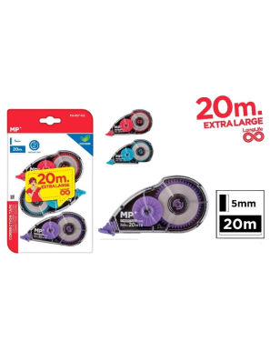 PP CINTA CORRECTORA MP 20M X 5MM PACK-3 UD