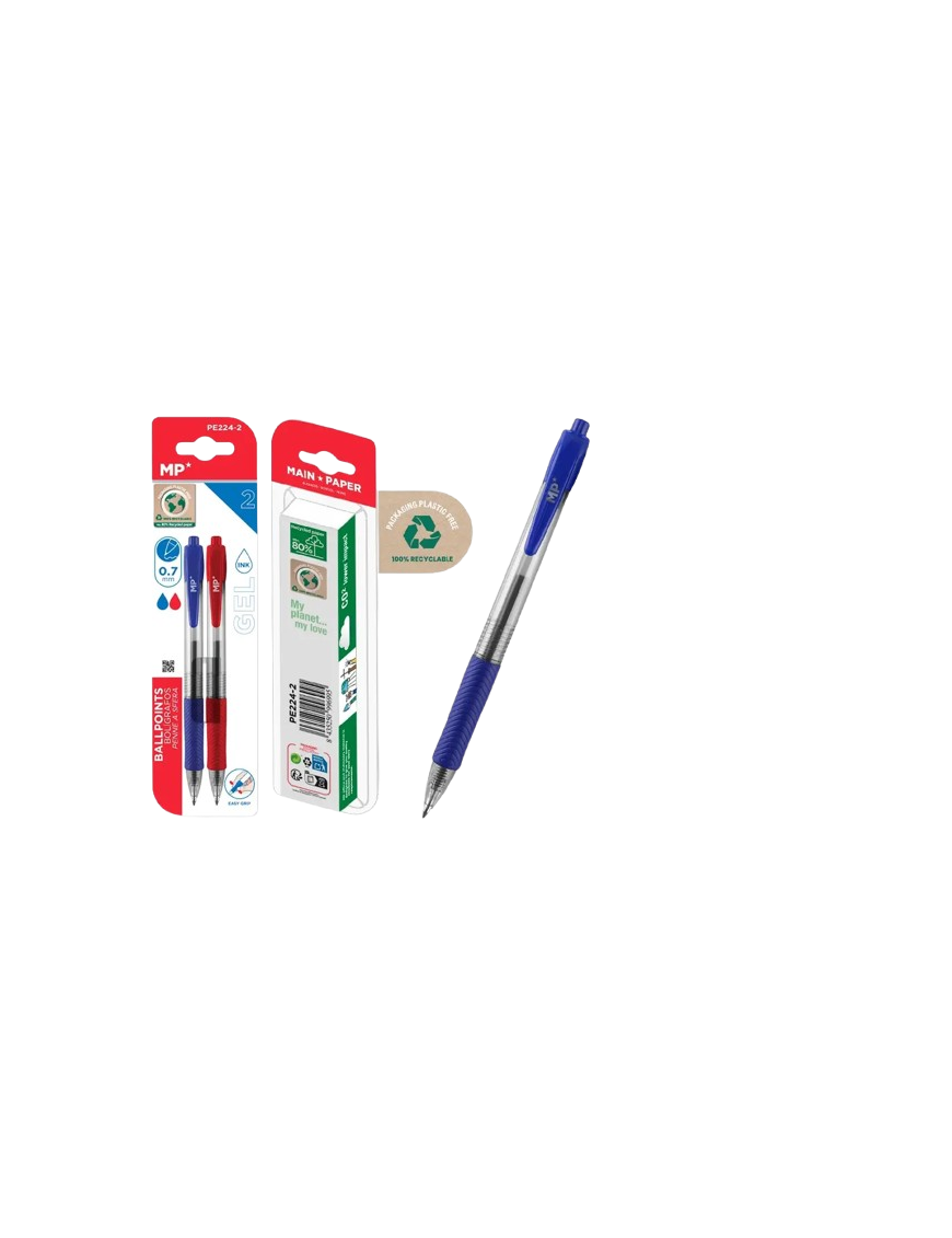 PP BOLIGRAGO MP 0,7 MM AZUL-ROJO PACK-2 UD