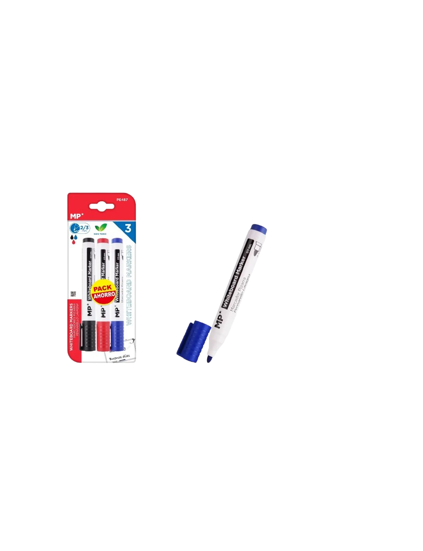 PP ROTULADOR MP BORRABLE PIZARRA COLOR PACK-3 UD