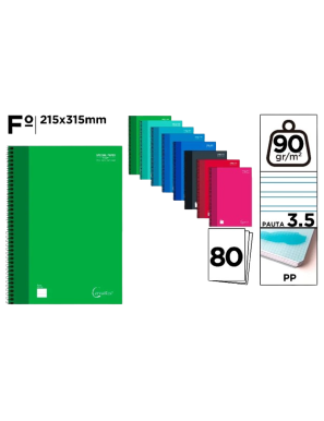 PP CUADERNO CERVANTES 80H Fº PAUTA-3,5 MM UD