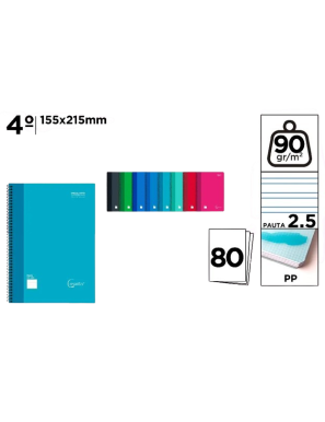 PP CUADERNO CERVANTES 80H 4º PAUTA 2,5  MM UD 