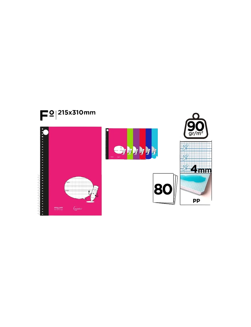 PP CUADERNO CERVANTES PAUTA LAPIZ 80H Fº 4 MM UD