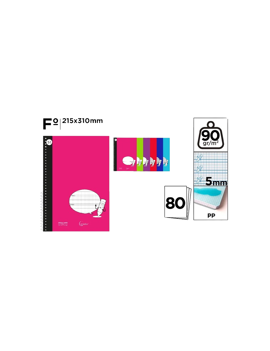 PP CUADERNO CERVANTES PAUTA LAPIZ 80H Fº 5 MM UD