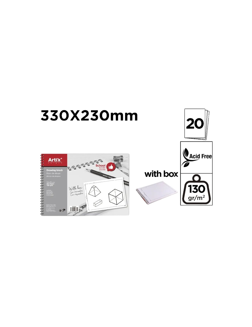 PP BLOC DIBUJO MP Fº RECUADRO ESPIRAL 20 HOJAS