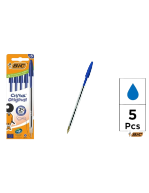 PP BOLIGRAFO BIC CRISTAL AZUL 1 MM PACK-5 UD