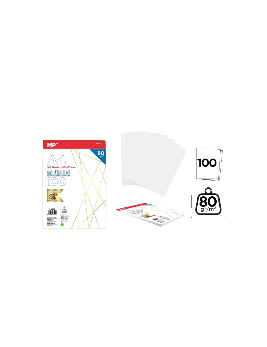PP PAPEL RECAMBIO MP DIN A/4 80 GR BLANCO P/100 UD