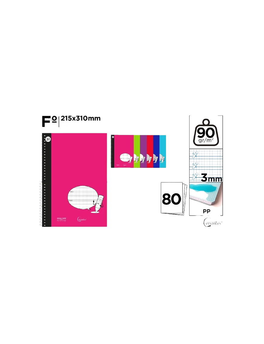 PP CUADERNO CERVANTES PAUTA LAPIZ 80H Fº 3 MM UD