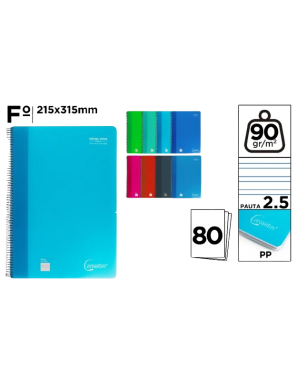 PP CUADERNO CERVANTES 80H Fº PAUTA-2,5 MM UD