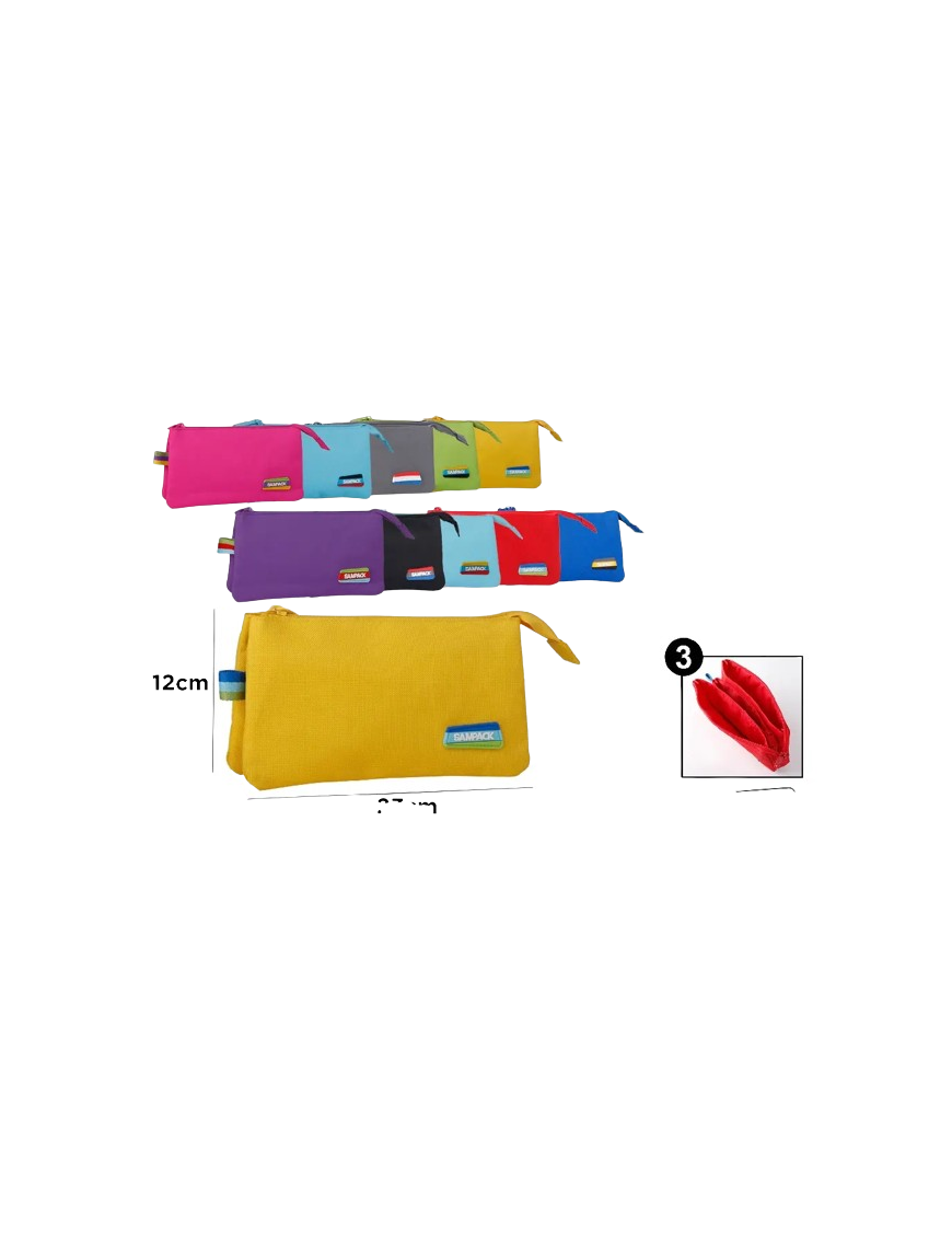 PP ESTUCHE SAMPACK COLOR 1 CREMALLERA 3 DEPART  UD