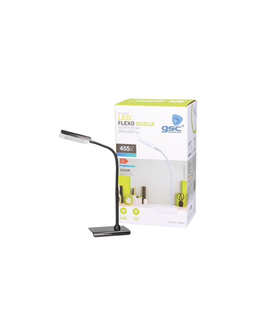 FLEXO LAMPARA SOBREMESA LED SUSUA 6W NEGRO