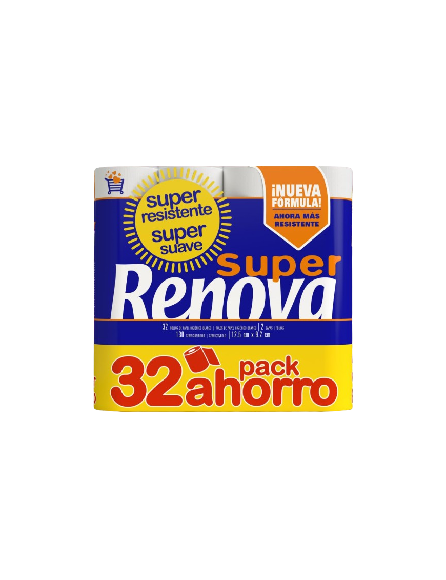 PAPEL HIGIENICO RENOVA SUPER 2 CAPAS 32 ROLLOS