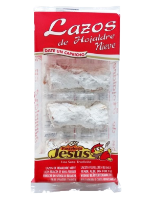 LAZOS HOJALDRE BLANCOS PASTELERIA JESUS B/150GR