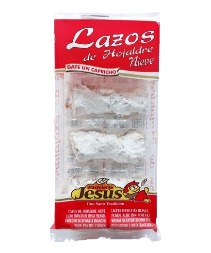 LAZOS HOJALDRE BLANCOS PASTELERIA JESUS B/150GR