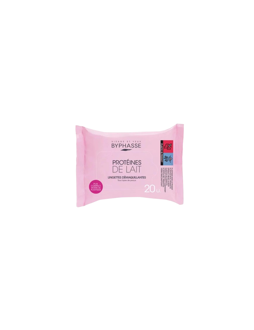 TOALLITAS DESMAQUILLADORAS BYPHASSE LECHE P/20 UD