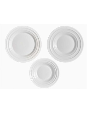 VAJILLA VIVALTO BLANCO ONDAS SET 18 UNIDADES