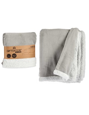 MANTA GIFTDECOR SHERPA GRIS CLARO 130X170CM UD