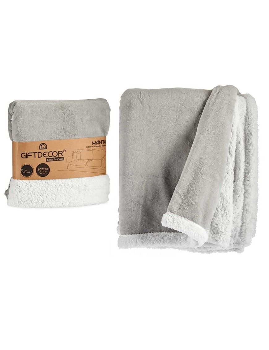 MANTA GIFTDECOR SHERPA GRIS CLARO 130X170CM UD