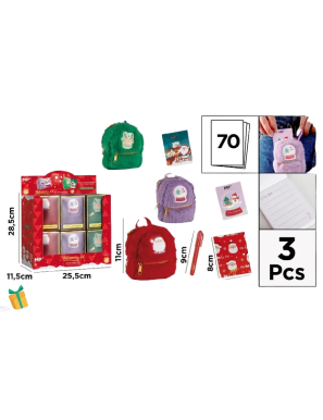 PP KIT NAVIDEÑO MP MINIMOCHILA+LIBRETA+BOLI UNIDAD