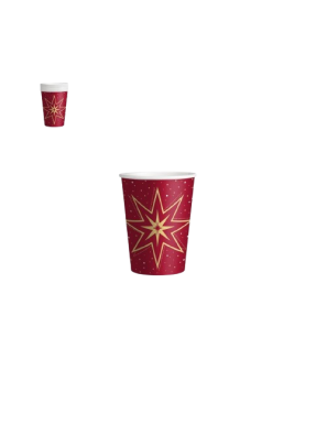 VASO CARTON ROJO F. NAVIDAD C/1191149 B/6UD