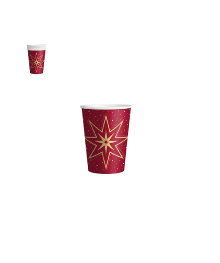 VASO CARTON ROJO F. NAVIDAD C/1191149 B/6UD