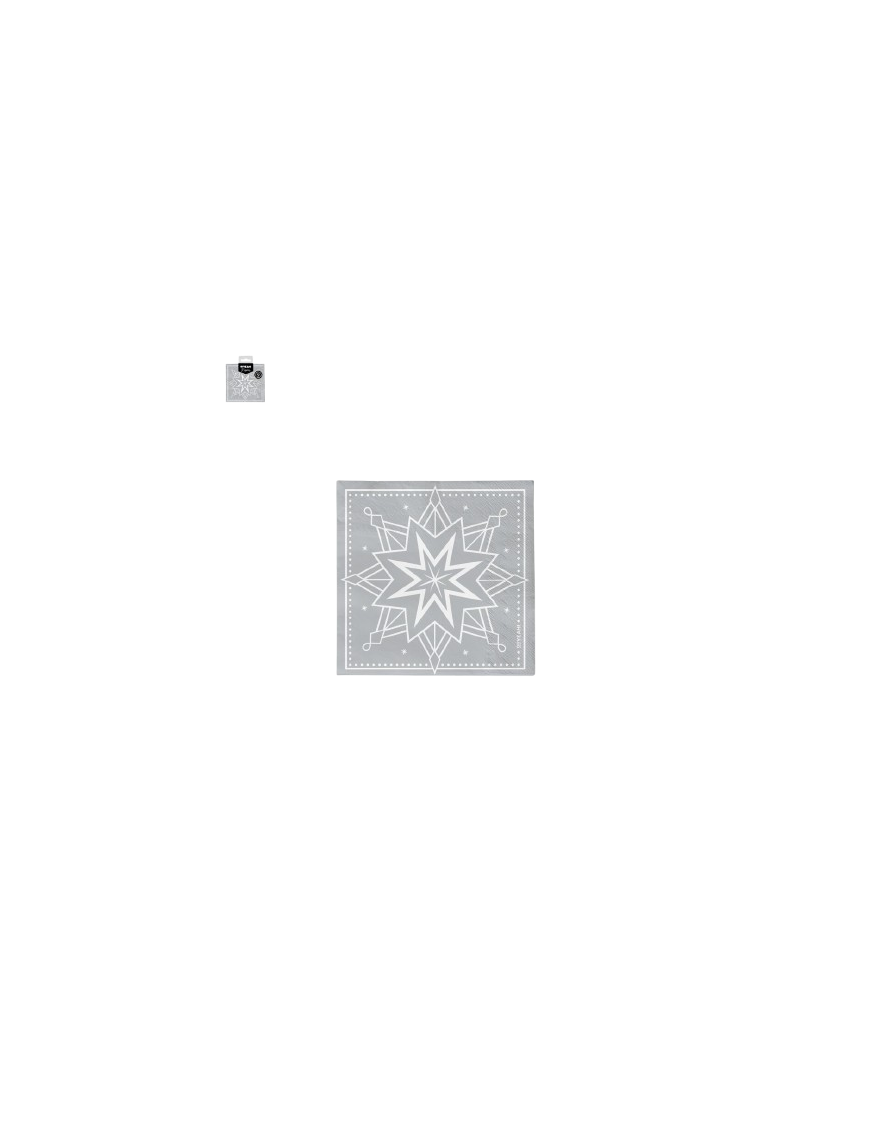 SERVILLETA 2CAP WINTER PLATA 25X25CM C/1242007 30U