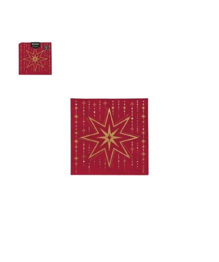 SERVILLETA 2CAPAS ROJA 33X33CM C/1242051 30U