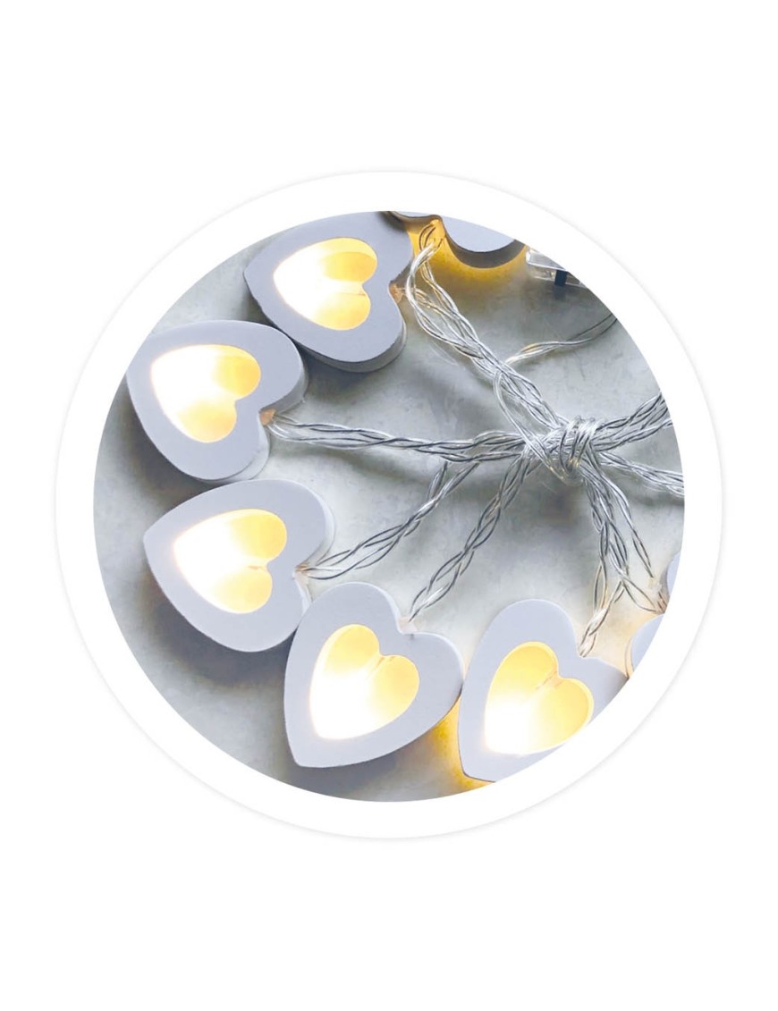 LUZ LED GSC CORAZONES MADERA CALIDA 1,35 METROS