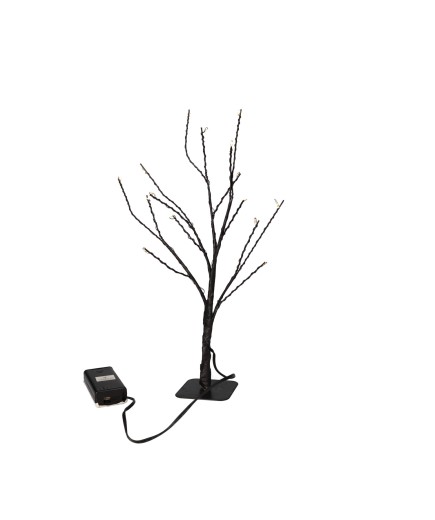 ARBOL NAVIDAD GSC LED BLNC/NEGRO/DORADO 30CM UD