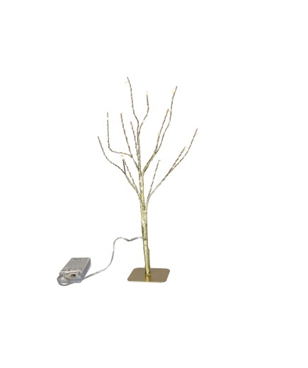 ARBOL NAVIDAD GSC LED BLNC/NEGRO/DORADO 30CM UD