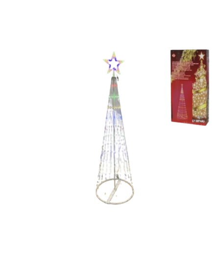 ARBOL NAVIDAD GERIMPORT CONO LUCES LED MULTICOLOR