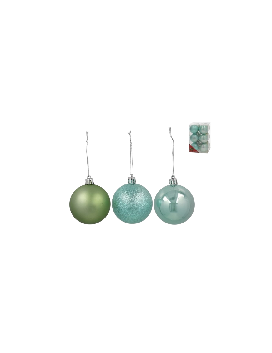 ADORNO NAVIDEÑO GERIMPORT BOLAS VERDE PERLA P/16UD