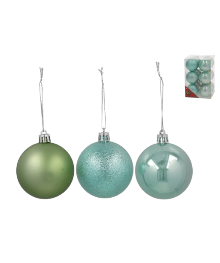 ADORNO NAVIDEÑO GERIMPORT BOLAS VERDE PERLA P/16UD