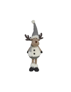 ADORNO NAVIDEÑO GERIMPORT PELUCHE RENO T/GRIS UD