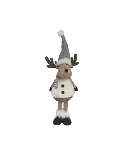 ADORNO NAVIDEÑO GERIMPORT PELUCHE RENO T/GRIS UD