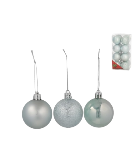 ADORNO NAVIDEÑO GERIMPORT BOLAS AZUL CLARO P/16UD