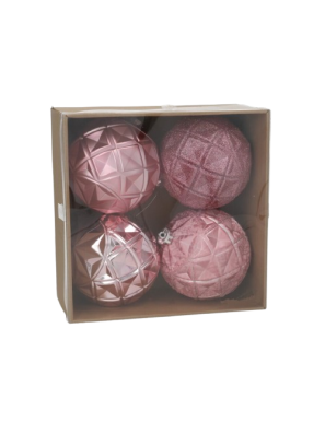 ADORNO NAVIDEÑO GERIMPORT BOLAS ROSAS P/4U