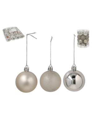 ADORNO NAVIDEÑO GERIMPORT BOLAS GRISES P/20UD