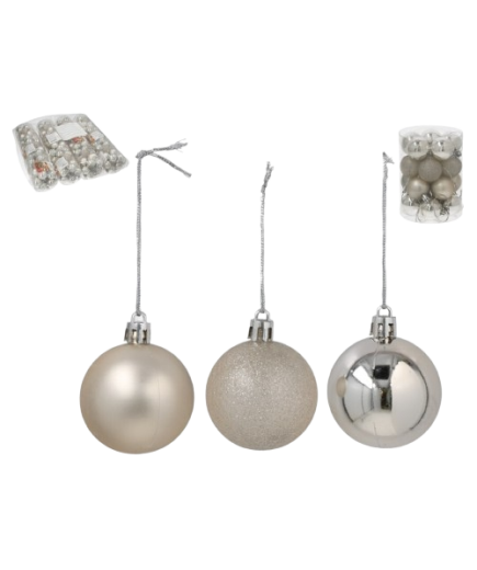 ADORNO NAVIDEÑO GERIMPORT BOLAS GRISES P/20UD