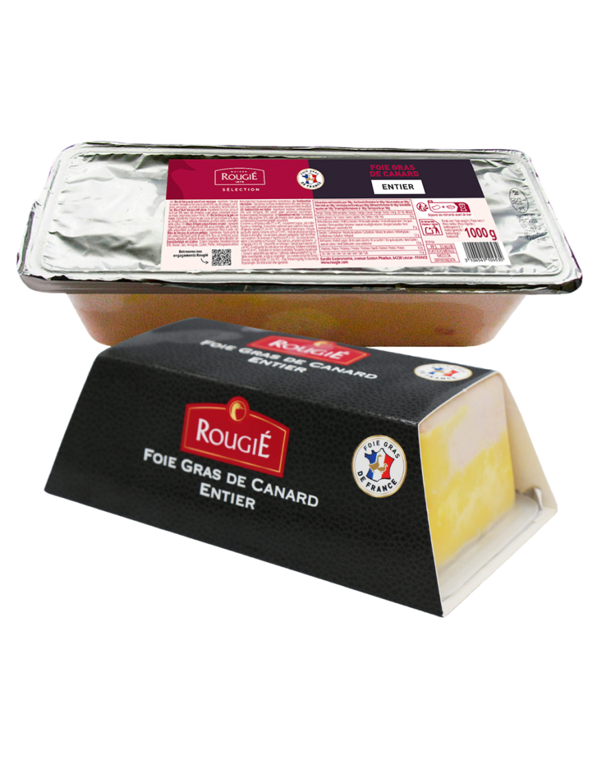 FOIE ROUGIE ENTERO PATO CANARD-ENTIE TARRINA1.KG.