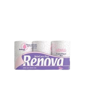 PAPEL HIGIENICO RENOVA 3 CAPAS SKIN CARE P/6 UD
