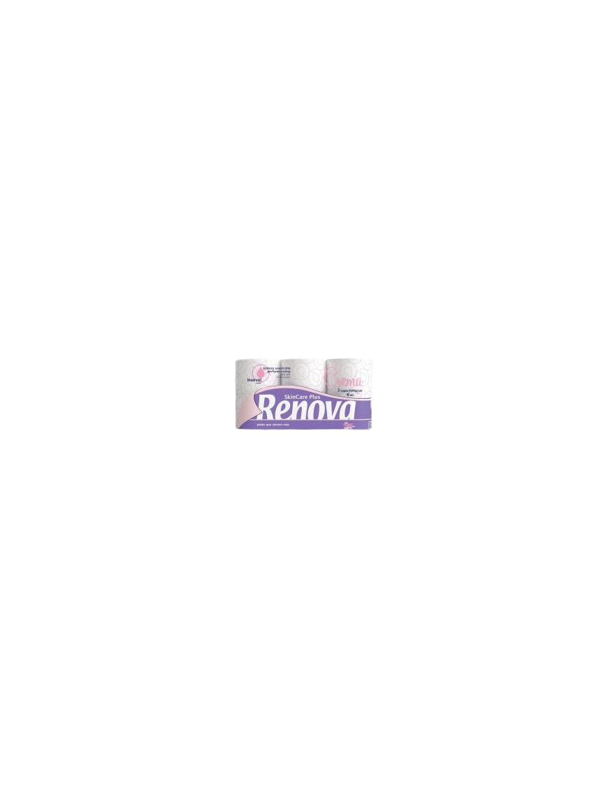PAPEL HIGIENICO RENOVA 3 CAPAS SKIN CARE P/6 UD