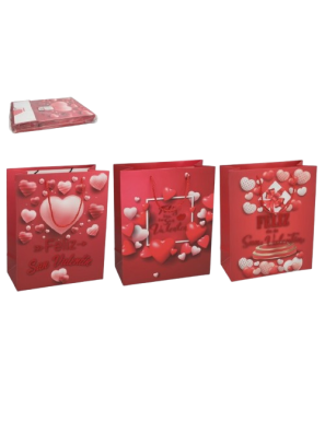 BOLSA REGALO SAN VALENTIN GRANDE 31X12X42 UD