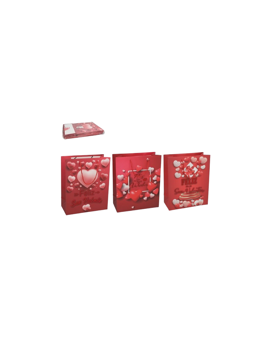BOLSA REGALO SAN VALENTIN GRANDE 31X12X42 UD