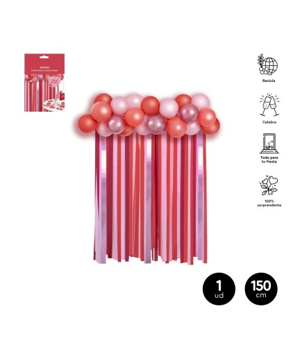 SET SAN VALENTIN FONDO PAPEL Y GLOBOS