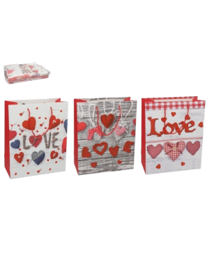 BOLSA REGALOS SAN VALENTIN 18X10X23CM X UD
