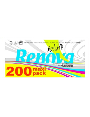 SERVILLETA 30X29 RENOVA OLÉ 1 CAPA P/200 UD