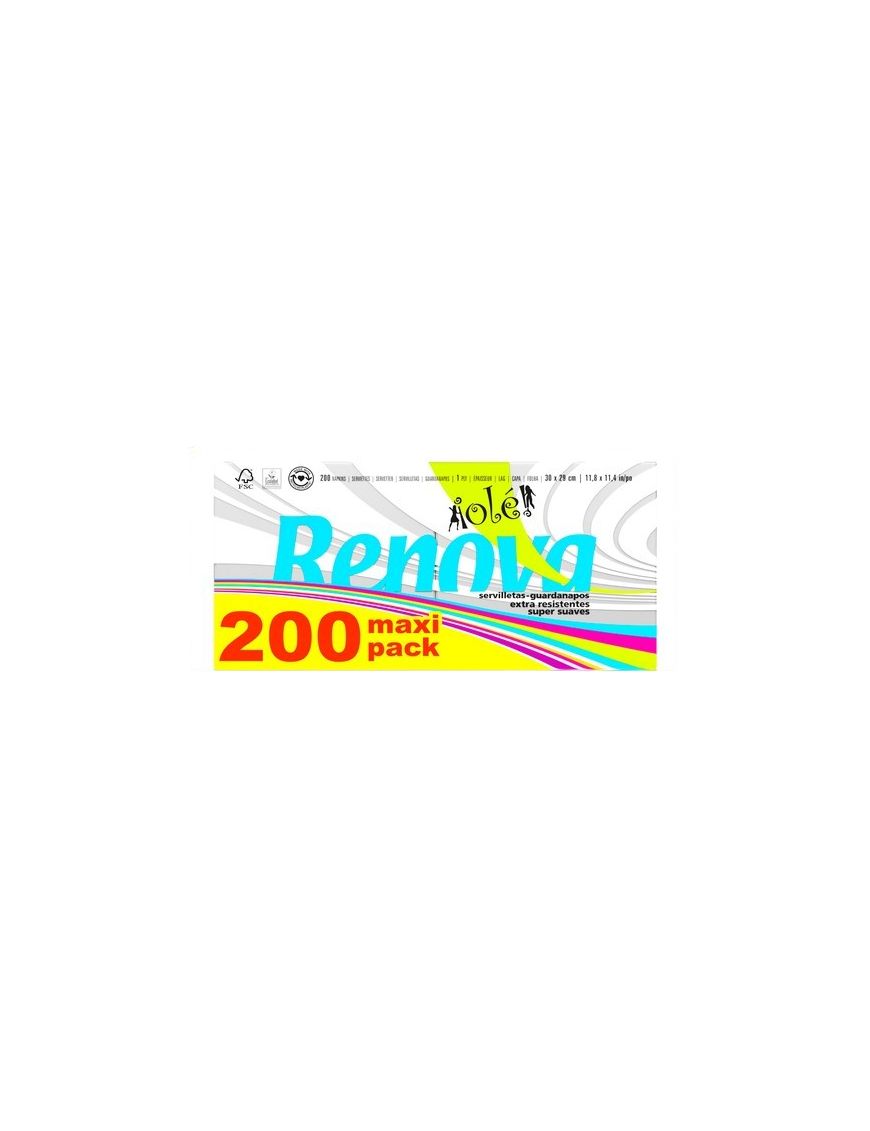 SERVILLETA 30X29 RENOVA OLÉ 1 CAPA P/200 UD