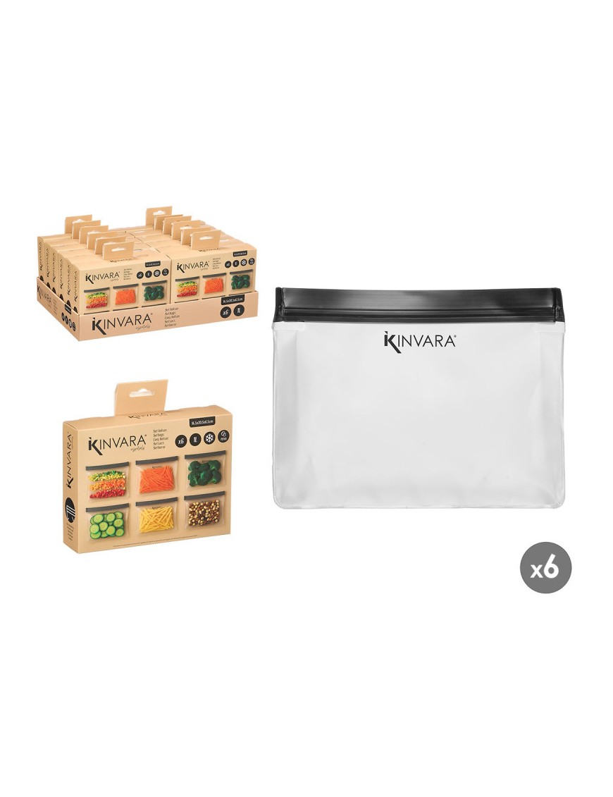 BOLSA CIERRE FACIL KINVARA REUSABLE PEVA 1L P/6 UD