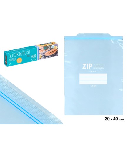 BOLSA CONGELACION LEKNES ZIP 30X40 L P/10 UD
